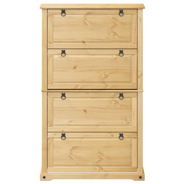 vidaXL Παπουτσοθήκη Corona 99x32x163,5 εκ. από Μασίφ Ξύλο Πεύκου