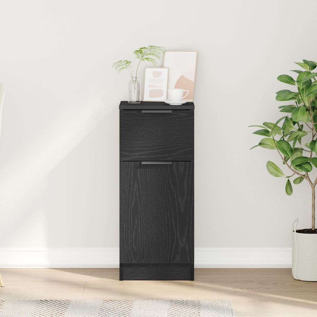 vidaXL Μπουφές Μαύρο Δρυς 30x30x70 εκ. Επεξεργασμένο ξύλο