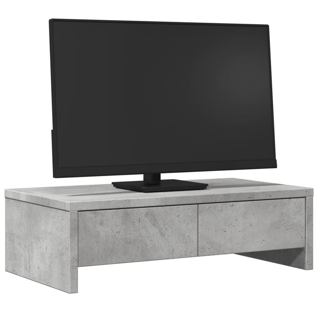 vidaXL Βάση Οθόνης με Συρτάρια Γκρι Σκυρ. 50x27x15 εκ. Επεξεργ. Ξύλο