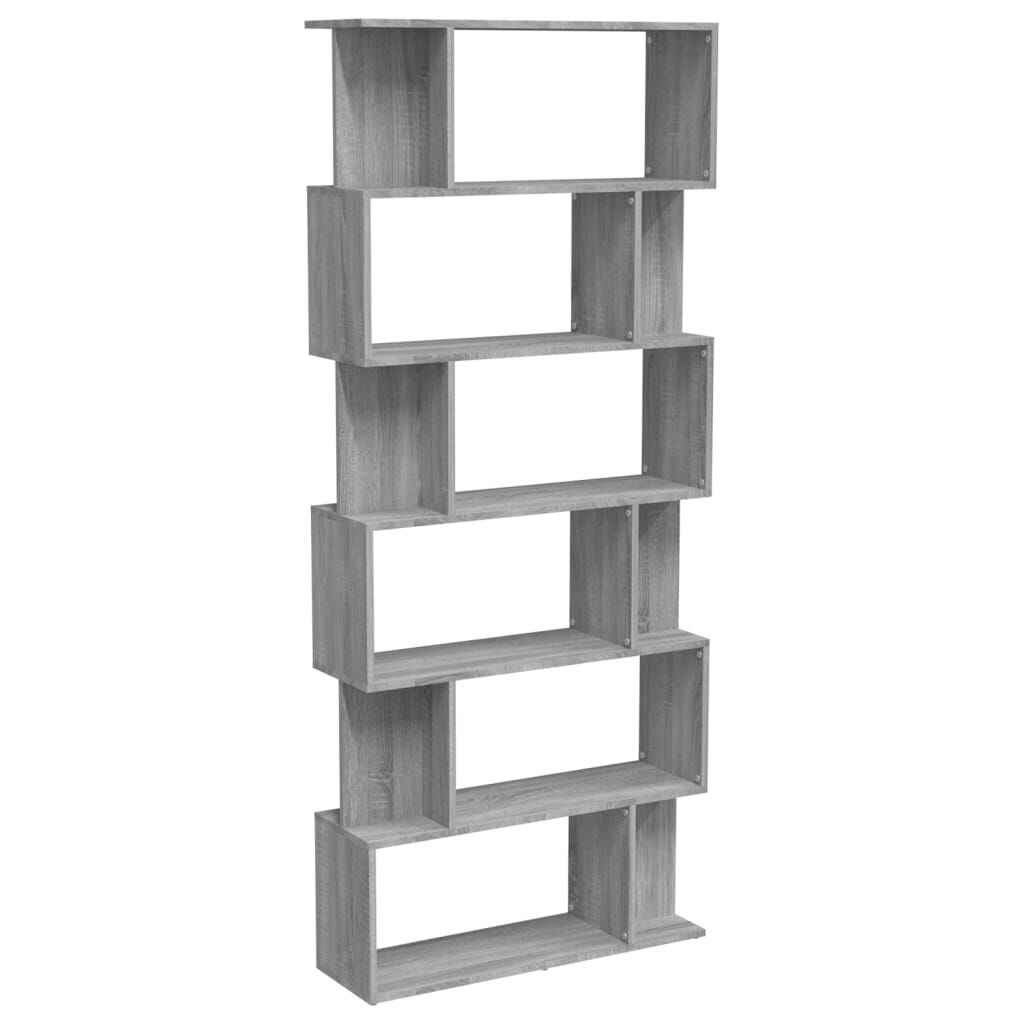 vidaXL Βιβλιοθήκη/Διαχωρ. Χώρου Γκρι Sonoma 80x24x192 εκ Επεξεργ. Ξύλο