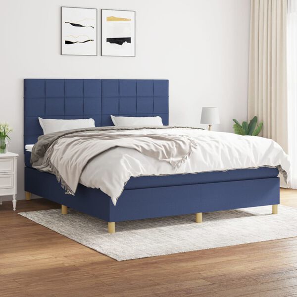 vidaXL &Kappa;&rho;&epsilon;&beta;ά&tau;&iota; Boxspring &mu;&epsilon; &Sigma;&tau;&rho;ώ&mu;&alpha; &Mu;&pi;&lambda;&epsilon; 180x200 &epsilon;&kappa;. &Upsilon;&phi;&alpha;&sigma;&mu;ά&tau;&iota;&nu;&omicron;