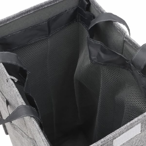 vidaXL Καλάθι Απλύτων Πτυσσόμενο Γκρι 26x34,5x59,5 εκ. Συνθετικό Λινό