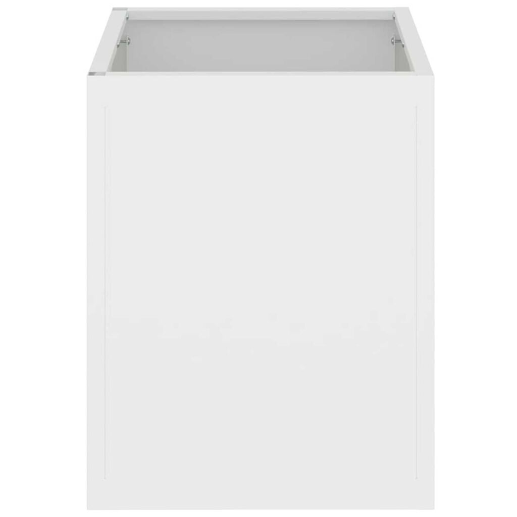 vidaXL Γλάστρα Κήπου Λευκό 32 x 32 x 40 εκ. Κρύα έλαση από χάλυβα