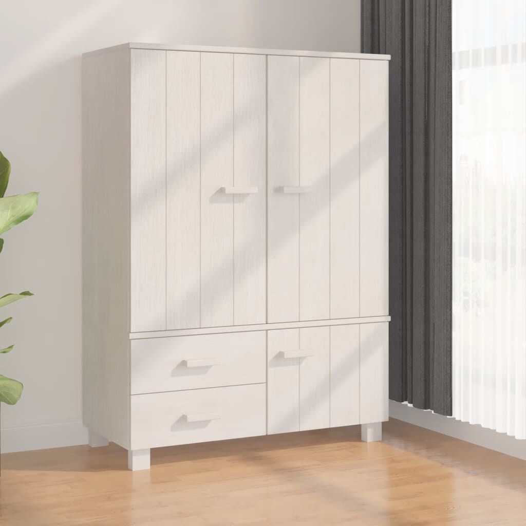 vidaXL Ντουλάπα HAMAR Λευκή 99 x 45 x 137εκ. από Μασίφ Ξύλο Πεύκου