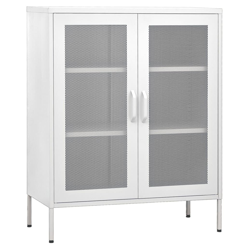 vidaXL Ντουλάπι Αποθήκευσης Λευκό 80 x 35 x 101,5 εκ. Ατσάλινο