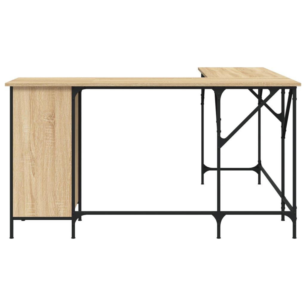 vidaXL Γραφείο Sonoma Δρυς 141 x 141 x 75 εκ. από Επεξεργασμένο Ξύλο