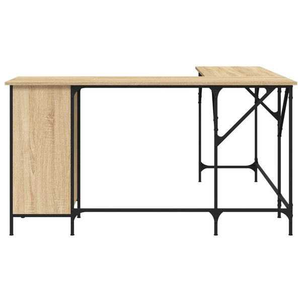 vidaXL Γραφείο Sonoma Δρυς 141 x 141 x 75 εκ. από Επεξεργασμένο Ξύλο