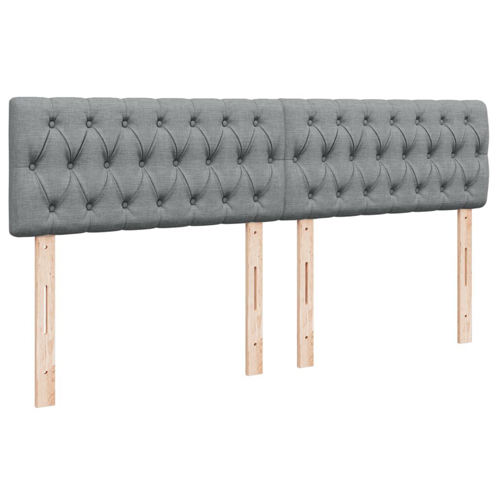 vidaXL Κρεβάτι Boxspring με Στρώμα Ανοιχτό Γκρι 200x200 εκ. Υφασμάτινο