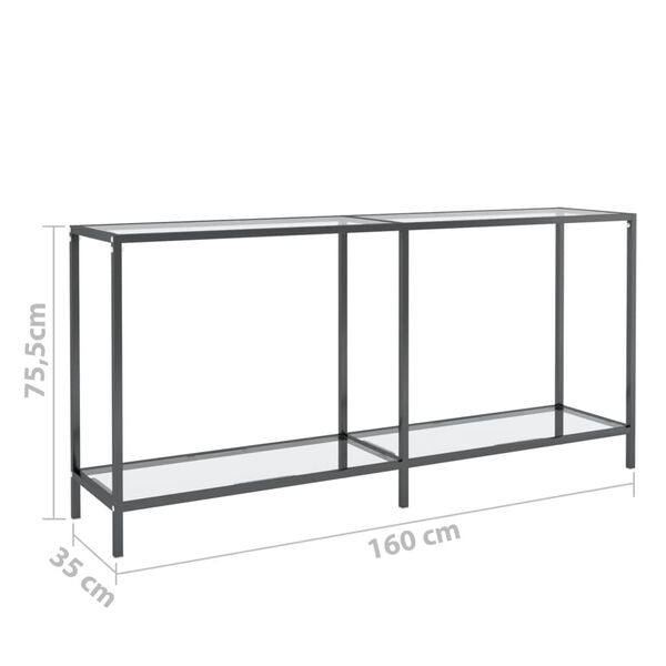 vidaXL Τραπέζι Κονσόλα Διαφανές 160 x 35 x 75,5 εκ. από Ψημένο Γυαλί