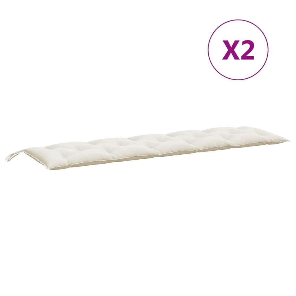 vidaXL Μαξιλάρι Πάγκου Κήπου Κρεμ Μελανζέ 180x50x7 εκ. Ύφασμα