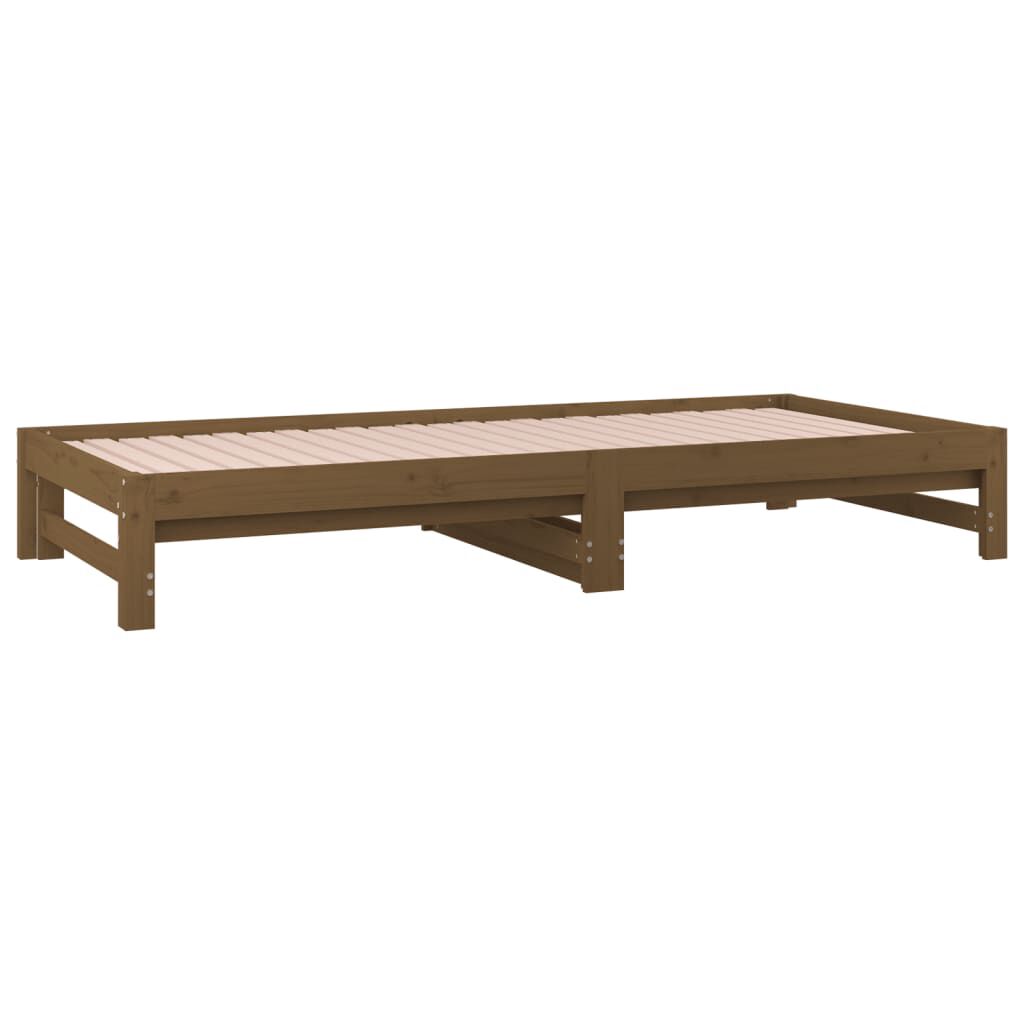 vidaXL Καναπές Κρεβάτι Συρόμενος Μελί 2x(90x200) εκ. από Μασίφ Πεύκο