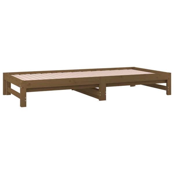 vidaXL Καναπές Κρεβάτι Συρόμενος Μελί 2x(90x200) εκ. από Μασίφ Πεύκο