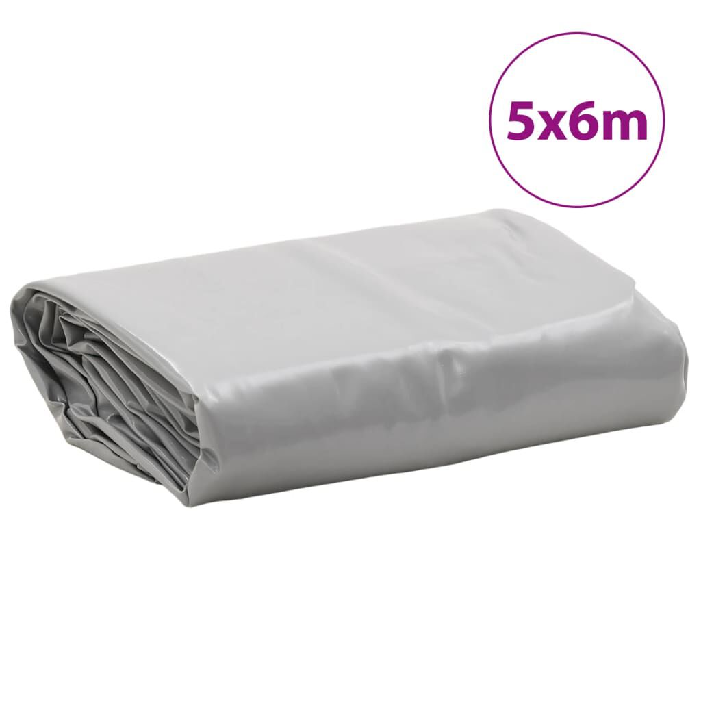 vidaXL Μουσαμάς Γκρι 5 x 6 μ. 600 γρ./μ²
