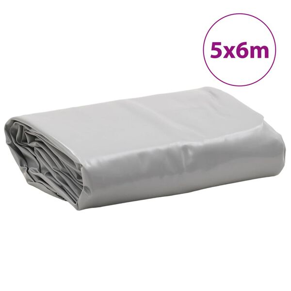 vidaXL Μουσαμάς Γκρι 5 x 6 μ. 600 γρ./μ²
