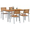 vidaXL Σέτ φαγητού για κήπο 5 pcs Γκρι και καφέ 150 x 90 x 75 cm