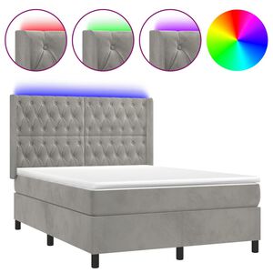vidaXL &Kappa;&rho;&epsilon;&beta;ά&tau;&iota; Boxspring &mu;&epsilon; &Sigma;&tau;&rho;ώ&mu;&alpha; & LED &Alpha;&nu;.&Gamma;&kappa;&rho;&iota; 140x200 &epsilon;&kappa;. &Beta;&epsilon;&lambda;&omicron;ύ&delta;&iota;&nu;&omicron;