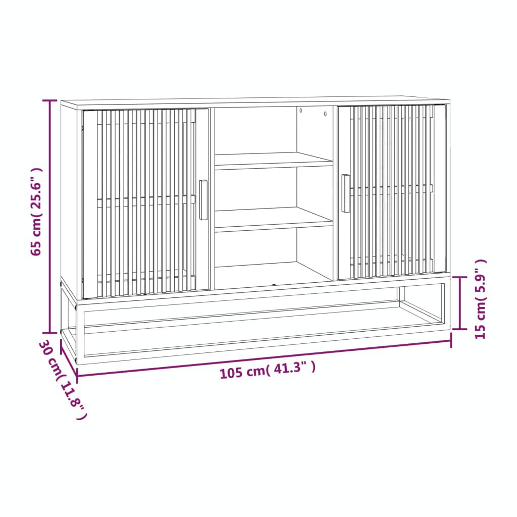 vidaXL Ντουλάπι Λευκό 105 x 30 x 65 εκ. από Επεξεργασμένο Ξύλο