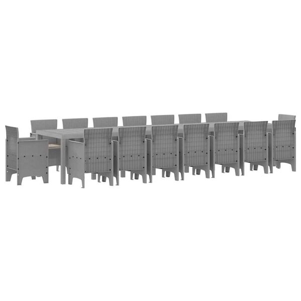 vidaXL &Sigma;&epsilon;&tau; &Tau;&rho;&alpha;&pi;&epsilon;&zeta;&alpha;&rho;ί&alpha;&sigmaf; &Kappa;ή&pi;&omicron;&upsilon; &mu;&epsilon; &Mu;&alpha;&xi;&iota;&lambda;ά&rho;&iota;&alpha; 17 pcs &Alpha;&nu;&omicron;&iota;&chi;&tau;ό &gamma;&kappa;&rho;&iota; PP