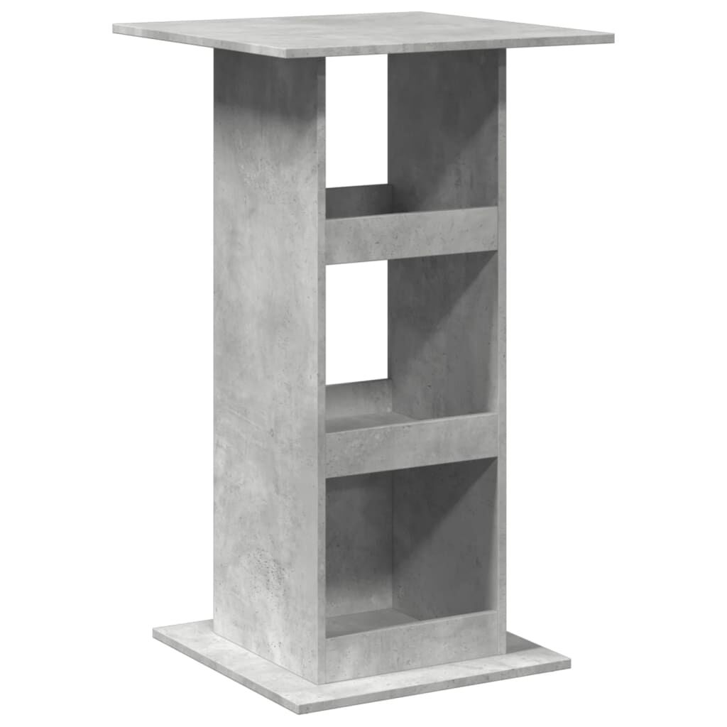 vidaXL Τραπέζι Μπαρ με Ράφια Γκρι Σκυρ. 60x60x102 εκ. Επεξεργ. Ξύλο
