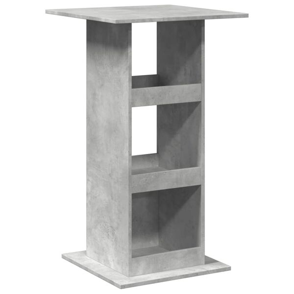 vidaXL Τραπέζι Μπαρ με Ράφια Γκρι Σκυρ. 60x60x102 εκ. Επεξεργ. Ξύλο