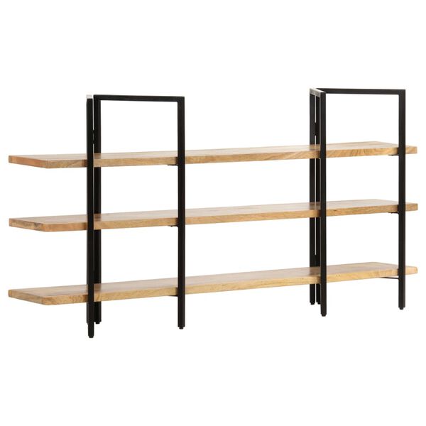 vidaXL Βιβλιοθήκη με 3 Επίπεδα 160 x 31 x 80 εκ. Μασίφ Ξύλο Μάνγκο