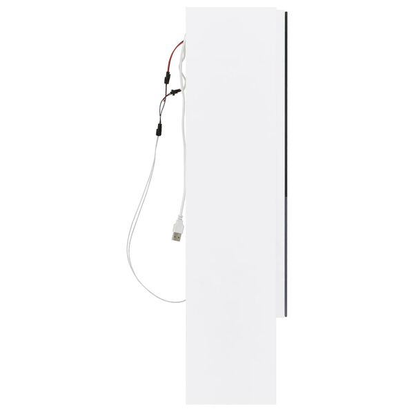 vidaXL Καθρέφτης Μπάνιου με Ντουλάπι / LED Λευκό 80 x 15 x 60 εκ. MDF