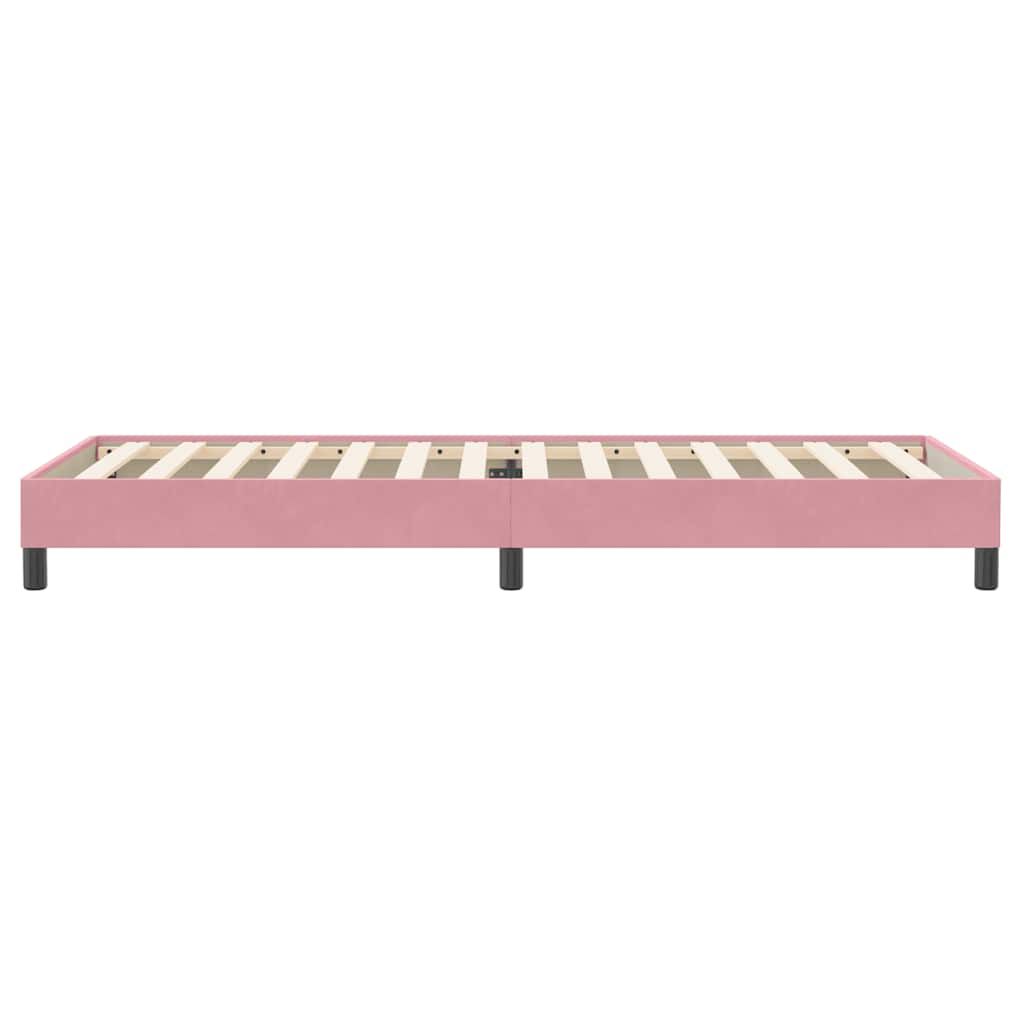 vidaXL Κρεβάτι Boxspring χωρίς Στρώμα Ροζ 90x220 εκ. Βελούδινο