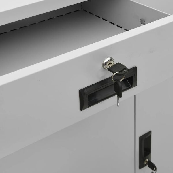 vidaXL Ντουλάπα Γραφείου Ανοιχτό Γκρι 90 x 40 x 102 εκ. Ατσάλινη