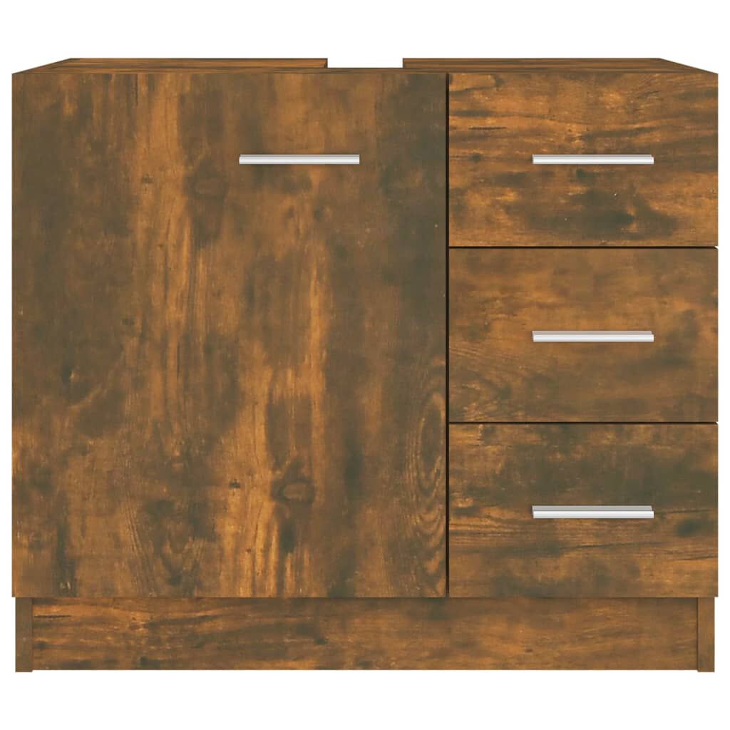vidaXL Ντουλάπι Νιπτήρα Καπνιστή Δρυς 63 x 30 x 54 εκ. Επεξεργ. Ξύλο