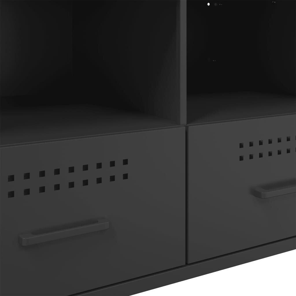 vidaXL Έπιπλα Τηλεόρασης 2 τεμ. Μαύρο 68x39x50,5 εκ. από Χάλυβα
