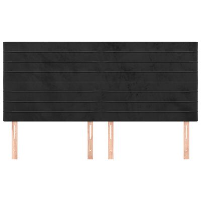 vidaXL Κεφαλάρια Κρεβατιού 4 τεμ. Μαύρο 90x5x78/88 εκ. Βελούδινο