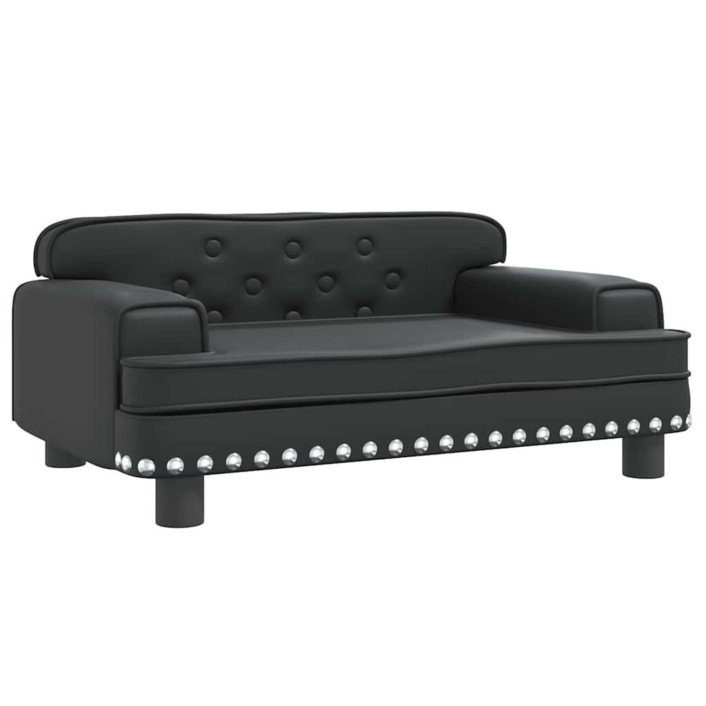 vidaXL Κρεβάτι Σκύλου Μαύρο 70 x 45 x 30 εκ. από Συνθετικό Δέρμα