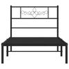 vidaXL Πλαίσιο Κρεβατιού με Κεφαλάρι Μαύρο 100 x 200 εκ. Μεταλλικό