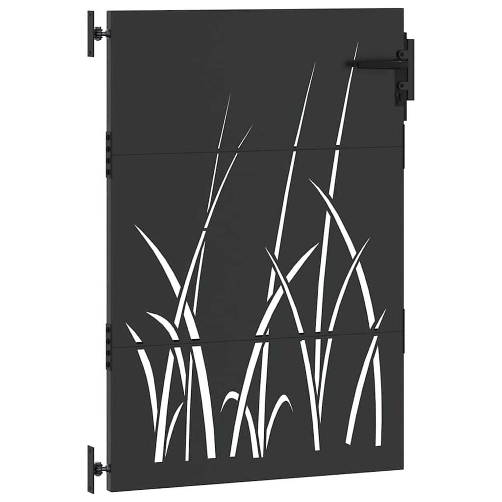 vidaXL Πύλη Κήπου Μαύρο 105 x 150 cm Ατσάλι με Επικάλυψη Πούδρας