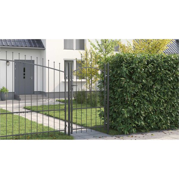 vidaXL Πύλη Κήπου με κλειδαριά Γκρι 170 x 100 εκ. 100 x 175 cm Ατσάλι