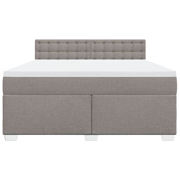 vidaXL &Kappa;&rho;&epsilon;&beta;ά&tau;&iota; Boxspring &mu;&epsilon; &Sigma;&tau;&rho;ώ&mu;&alpha; Taupe 180x200 &epsilon;&kappa;. &Upsilon;&phi;&alpha;&sigma;&mu;ά&tau;&iota;&nu;&omicron;