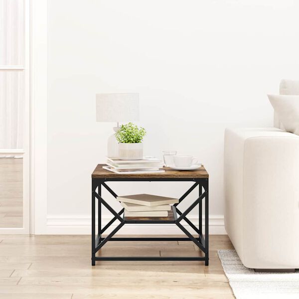 vidaXL Τραπεζάκι σαλονιού Καπνιστή δρυς 51 x 50 x 40 εκ.