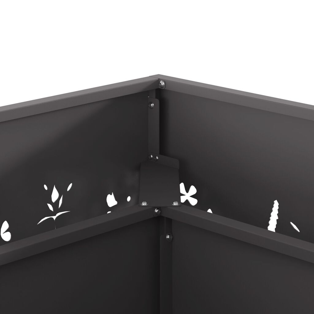 vidaXL Φωτιά Πίνακας Τετράγωνος Μαύρος 60x60x30 εκ Ατσάλι