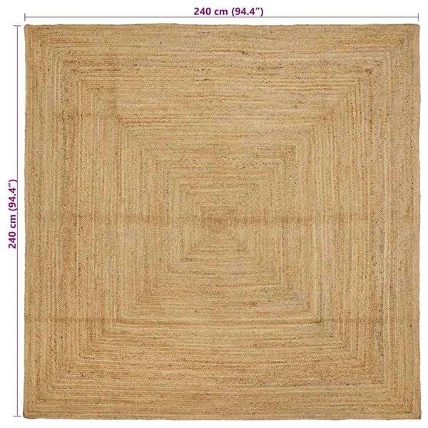 vidaXL Χαλί Μπεζ 240 x 240 cm Γιούτα