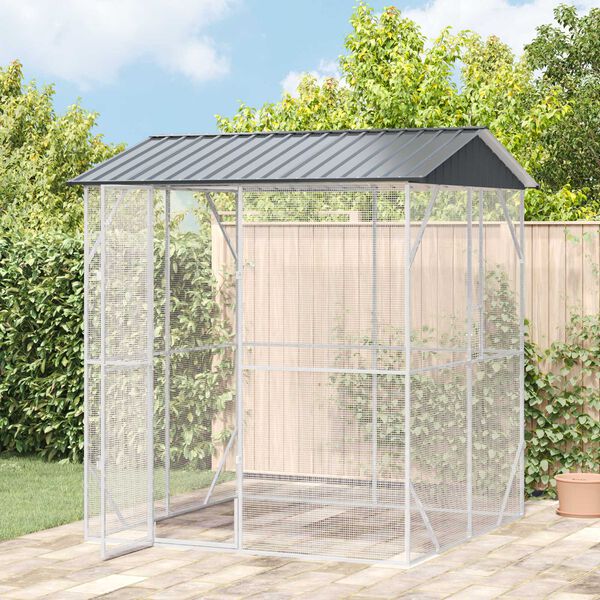 vidaXL Κλουβί Πουλιών Ανθρακί 215 x 208 x 247 εκ Γαλβανισμένος χάλυβας