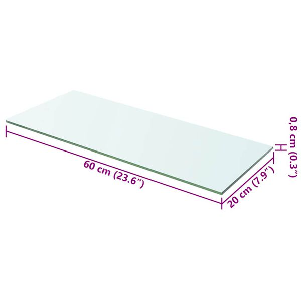 vidaXL Ράφι Πάνελ Διάφανο 60 x 20 εκ. Γυάλινο