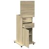 vidaXL Αναλόγιο με Ροδάκια & Συρτάρι Sonoma Δρυς 55x55x107εκ Επεξ Ξύλο