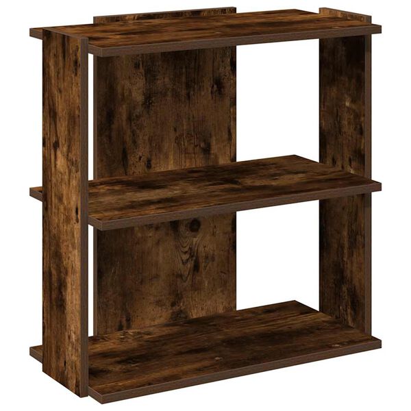 vidaXL Βιβλιοθήκη 3 Επιπέδων Καπνιστή Δρυς 60x30x60 εκ. Επεξεργ. Ξύλο