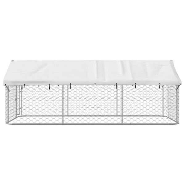 vidaXL Κλουβί Σκύλου Εξωτερικού Χώρου 400 x 200 x 150 εκ. με Στέγαστρο
