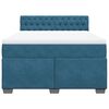 vidaXL Κρεβάτι Boxspring με Στρώμα Μπλε 140x190 εκ. Βελούδινο