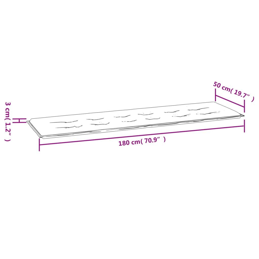 vidaXL Μαξιλάρι Πάγκου Κήπου Μπεζ 180x50x3 εκ. Ύφασμα Oxford