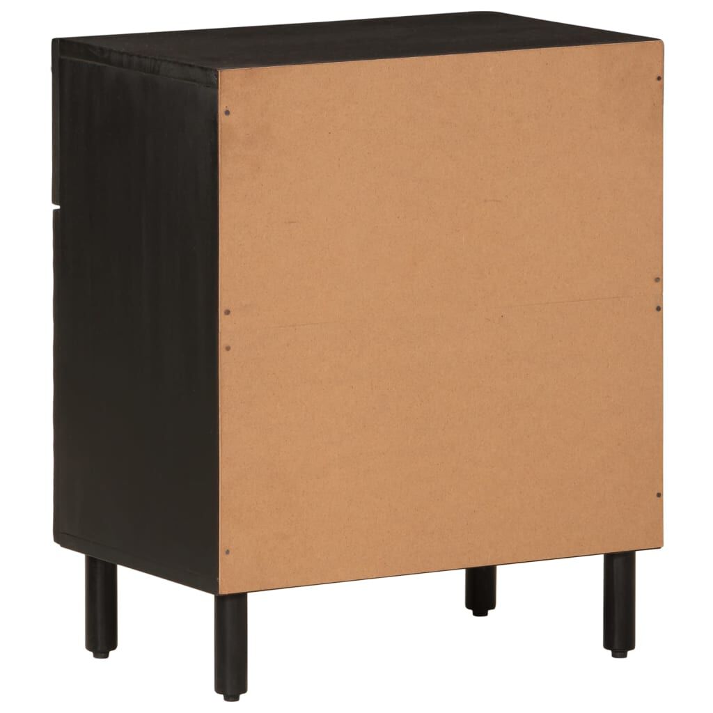 vidaXL Κομοδίνο Μαύρο 50 x 33 x 60 εκ. από Μασίφ Ξύλο Μάνγκο