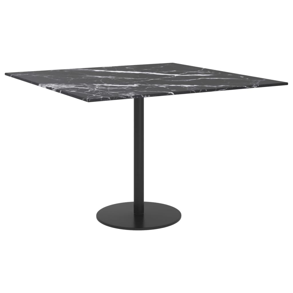 vidaXL Επιφάνεια Τραπεζιού Μαύρη 60x60εκ 6 χιλ Ψημ. Γυαλί Μαρμ. Σχέδιο