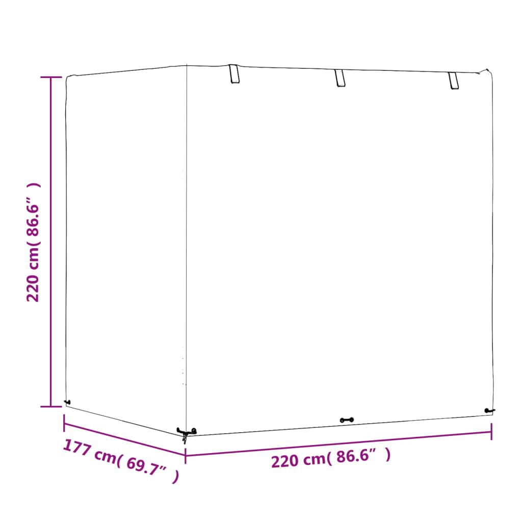 vidaXL Καλύμματα Κούνιας 12 Κρίκοι 2 τεμ. 220x177x220 εκ. Πολυαιθ.