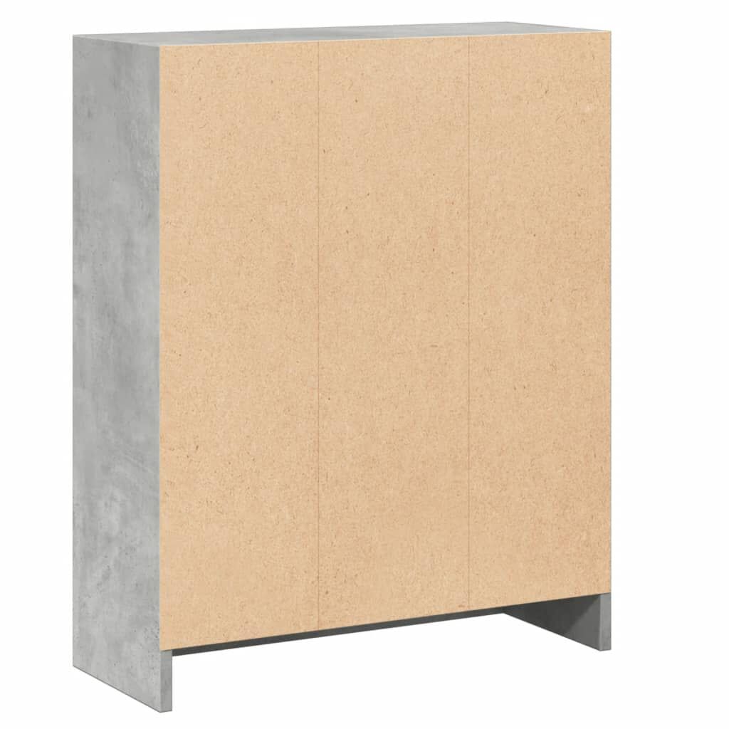 vidaXL Βιβλιοθήκη Γκρι Σκυροδέματος 60x24x76 εκ. Επεξεργασμένο Ξύλο